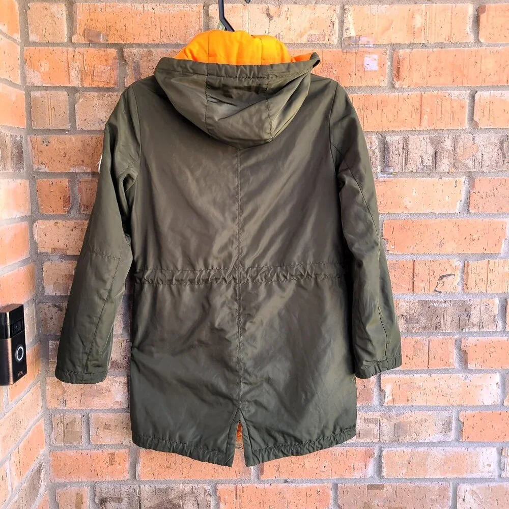 Tarore Junior's Girl Hooded Jacket Parka Coat Pockets Olive Green Size 152/12A